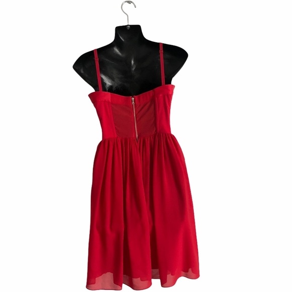 ERIN Anthropologie red dress strapless prom - Picture 9 of 13